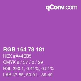 カラーコード: RGB 164 78 181 | qconv.com