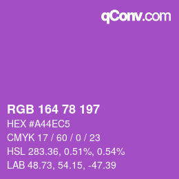 Color code: RGB 164 78 197 | qconv.com