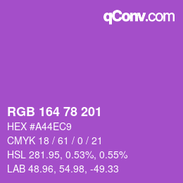 Color code: RGB 164 78 201 | qconv.com