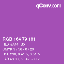 Color code: RGB 164 79 181 | qconv.com