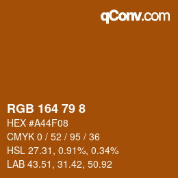 Color code: RGB 164 79 8 | qconv.com