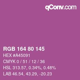 Color code: RGB 164 80 145 | qconv.com