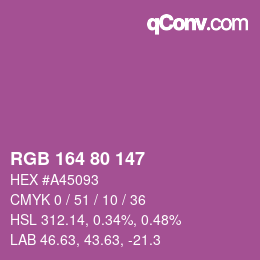 Color code: RGB 164 80 147 | qconv.com