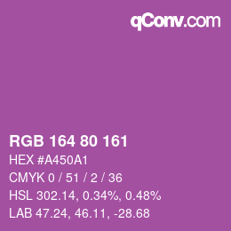 Color code: RGB 164 80 161 | qconv.com