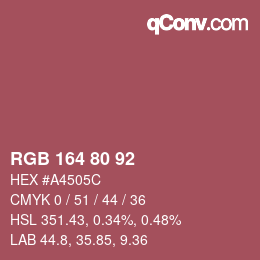 Color code: RGB 164 80 92 | qconv.com