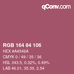 Color code: RGB 164 84 106 | qconv.com