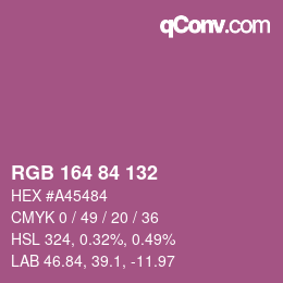 Color code: RGB 164 84 132 | qconv.com