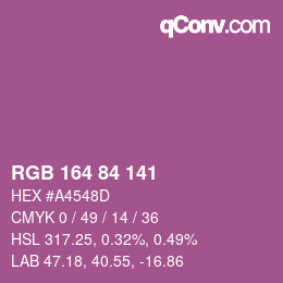 Color code: RGB 164 84 141 | qconv.com