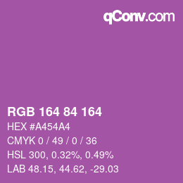 Color code: RGB 164 84 164 | qconv.com