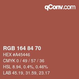 Color code: RGB 164 84 70 | qconv.com