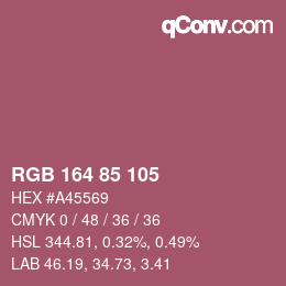 カラーコード: RGB 164 85 105 | qconv.com