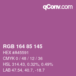 Color code: RGB 164 85 145 | qconv.com
