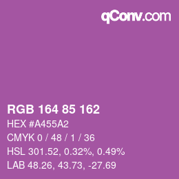Color code: RGB 164 85 162 | qconv.com