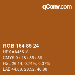 Color code: RGB 164 85 24 | qconv.com