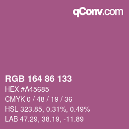 カラーコード: RGB 164 86 133 | qconv.com