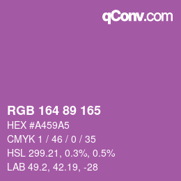 Color code: RGB 164 89 165 | qconv.com