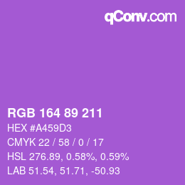 Color code: RGB 164 89 211 | qconv.com