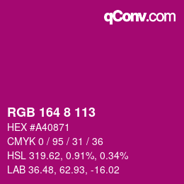 Color code: RGB 164 8 113 | qconv.com