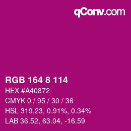 Color code: RGB 164 8 114 | qconv.com