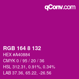 Color code: RGB 164 8 132 | qconv.com