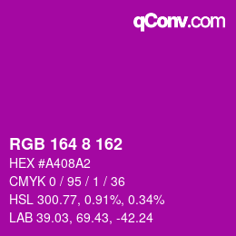 Código de color: RGB 164 8 162 | qconv.com