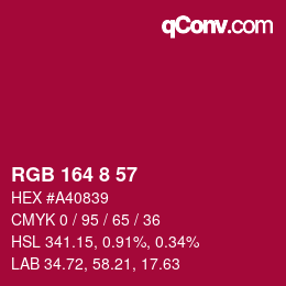 Color code: RGB 164 8 57 | qconv.com