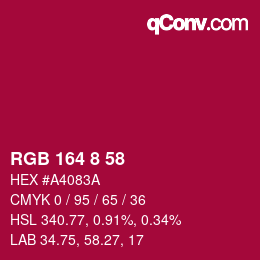 Color code: RGB 164 8 58 | qconv.com