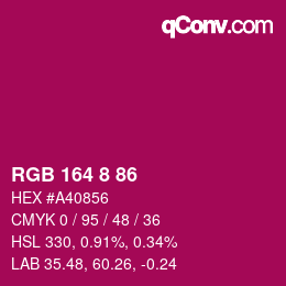 Color code: RGB 164 8 86 | qconv.com
