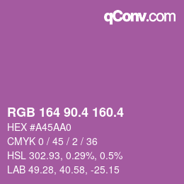 カラーコード: RGB 164 90.4 160.4 | qconv.com