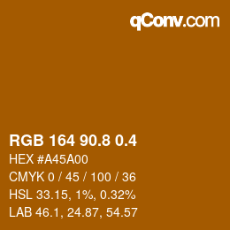 カラーコード: RGB 164 90.8 0.4 | qconv.com
