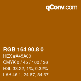 カラーコード: RGB 164 90.8 0 | qconv.com