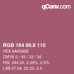 カラーコード: RGB 164 90.8 110 | qconv.com