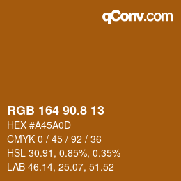 カラーコード: RGB 164 90.8 13 | qconv.com