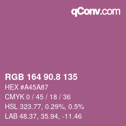 カラーコード: RGB 164 90.8 135 | qconv.com