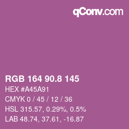 カラーコード: RGB 164 90.8 145 | qconv.com