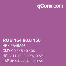 カラーコード: RGB 164 90.8 150 | qconv.com