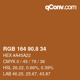 カラーコード: RGB 164 90.8 34 | qconv.com