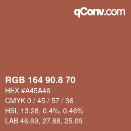 カラーコード: RGB 164 90.8 70 | qconv.com