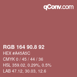 カラーコード: RGB 164 90.8 92 | qconv.com