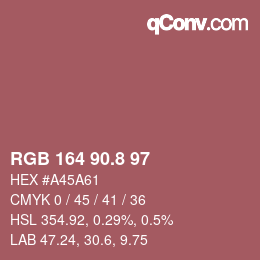 カラーコード: RGB 164 90.8 97 | qconv.com