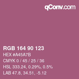 カラーコード: RGB 164 90 123 | qconv.com