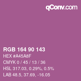 Color code: RGB 164 90 143 | qconv.com