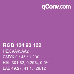 Color code: RGB 164 90 162 | qconv.com