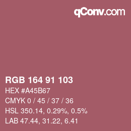 Color code: RGB 164 91 103 | qconv.com