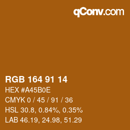 Color code: RGB 164 91 14 | qconv.com
