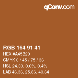 Color code: RGB 164 91 41 | qconv.com