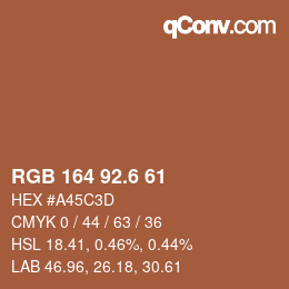 カラーコード: RGB 164 92.6 61 | qconv.com