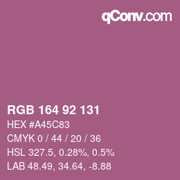 カラーコード: RGB 164 92 131 | qconv.com