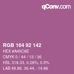颜色代码: RGB 164 92 142 | qconv.com
