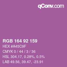 カラーコード: RGB 164 92 159 | qconv.com
